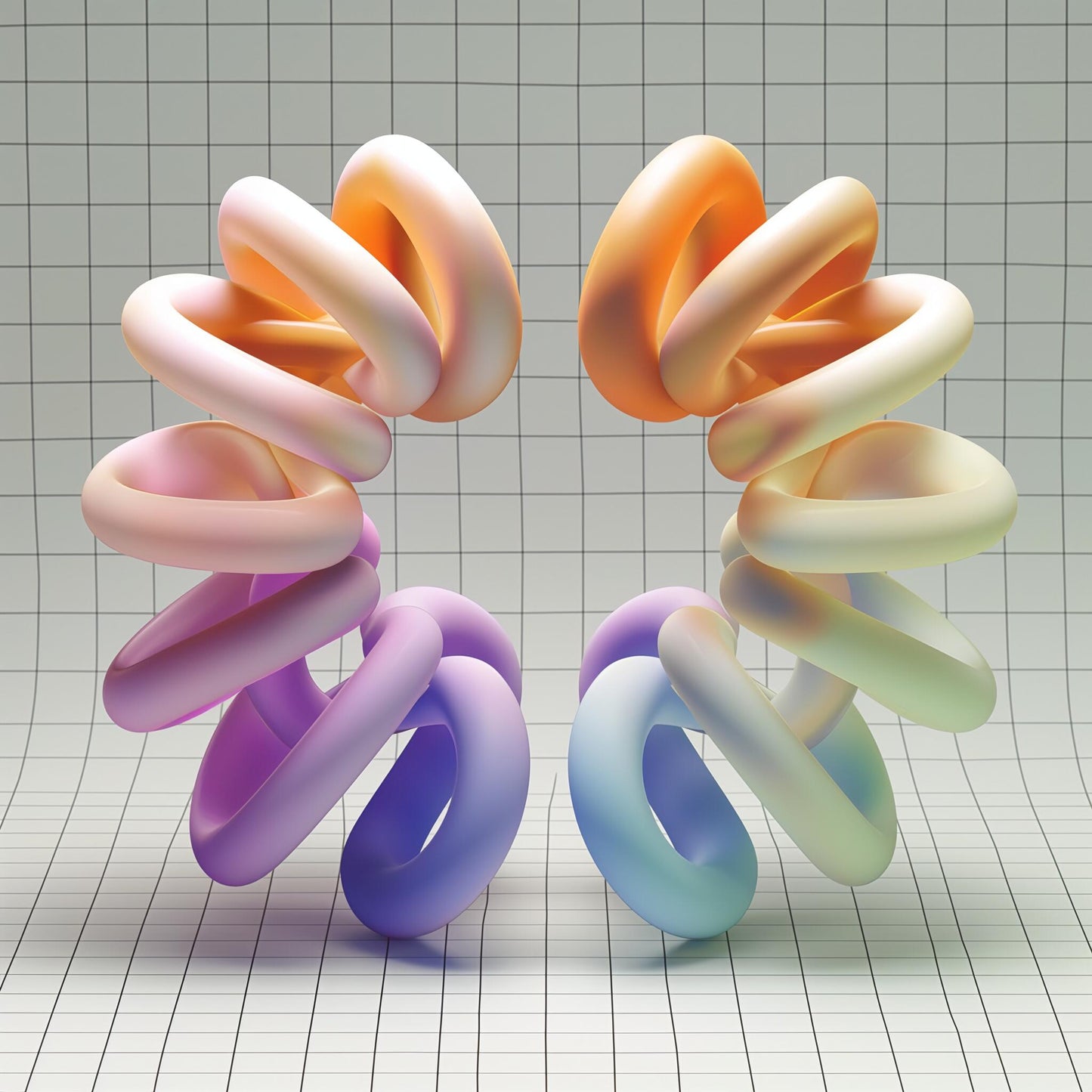 Stylized abstract sculpture representing luxury design, showcasing smooth pastel colors and modern shapes, reflecting artistic elegance suitable for any sophisticated setting.