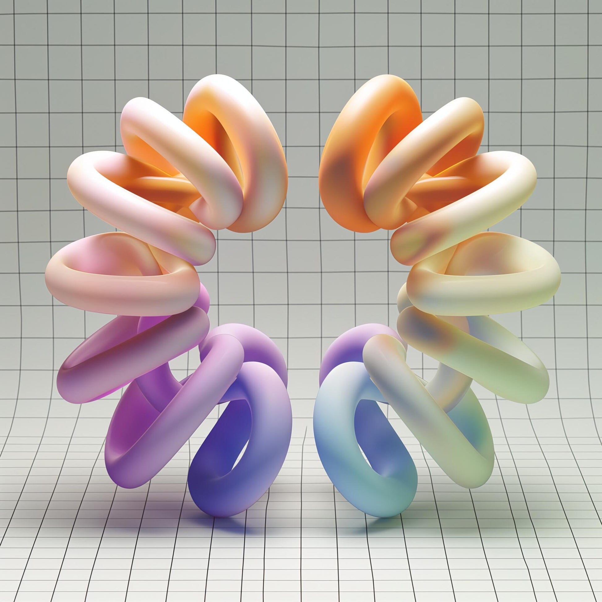 Stylized abstract sculpture representing luxury design, showcasing smooth pastel colors and modern shapes, reflecting artistic elegance suitable for any sophisticated setting.
